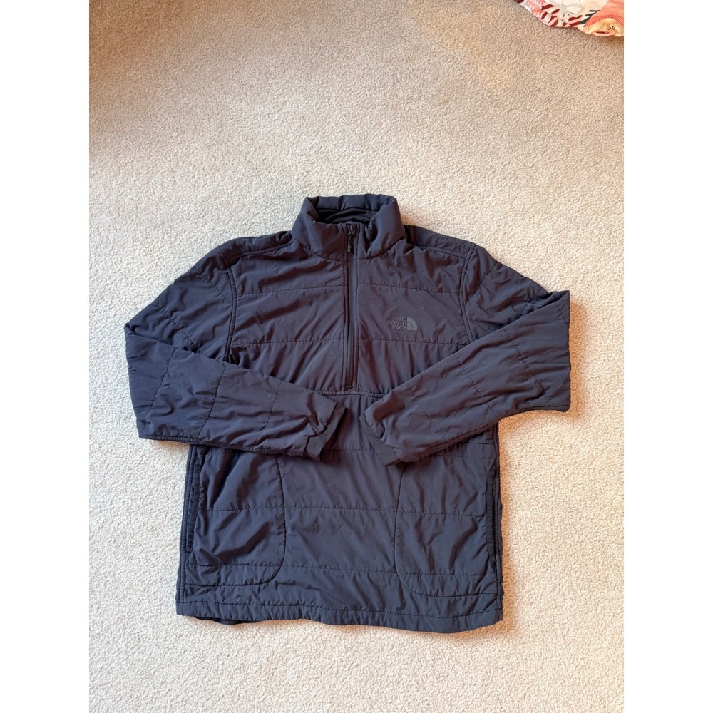 The North Face Mens Mountain Sweatshirt Quilted 1/4 Zip Pullover Black Large